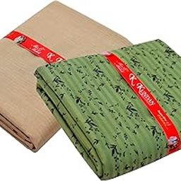 KUNDAN SULZ GWALIOR Men's Unstitched Cotton Printed Shirt & Trouser Fabric Combo Set (Beige & Green; 1.20 & 1.60 Meters)-image-54