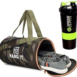 Hang It Gym Bag Combo for Men ll Gym Bag, Bottle ll Gym kit for Men ll Gym Bag with Shoe Compartment Gym & Fitness Kit-image-22