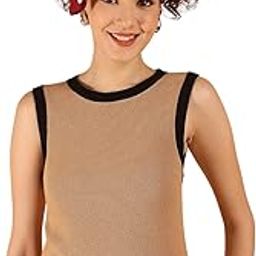 Women's Viscose Brown Stretchable Sleeveless Knit Sweater Vest-image-0