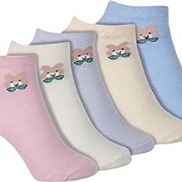 Women's Multicolor Cotton Ankle Length No Show Low Cut Casual Athletic Socks – Soft, Breathable, Moisture-Wicking Everyday Comfort Fit Socks – Pack of 5 for Running-picture-3