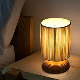 Ikari Homes TerraGlow Raffia Table Lamp - Boho Style - White Color Shade - 8 x 5 in-picture-5