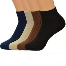 Men's Casual High Ankle Sports/Gym/Formal Socks | Made with Cotton & Spandex- Pack of 4 (Free Size) (Multicolour) | High Ankle Socks for Men |-image-37