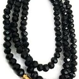 S R STORE Black Crystal Beads Short Chain Mala for Women Girls-image-6
