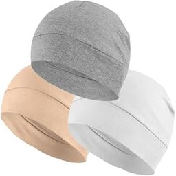 PAROPKAR Cotton Blend Skull Caps, Lightweight Breathable Skull Beanie Sleep Cap Helmet Liner for Men Women-image-11