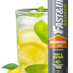 Fast&Up Magnesio - Magnesium and Zinc for Muscle Health and Stress - 20 Effervescent Tablets - Lime and Lemon Flavor-30