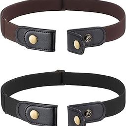 Elastic Belts for Women & Men, Adjustable Stretch Waist Belt, 2 Pack, No Buckle, for Jeans, Shorts, Pants-image-92