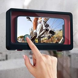 Bathroom Shower Phone Holder Waterproof Wall Mount Case Anti Fog, Punch-Free Touchable Screen Self Adhesive Bath Phone Holder Shelf Hands Free Watching for Bathroom Kitchen Toilet Bathtub-16