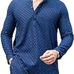 Men's Cotton Embroidery Chikankari Design Mirror Work Straight for Men Only Kurta-image-1