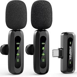 VELOMAX Mic for YouTube Wireless - mic Wireless Ultra-Clear Noise Reduction, 30M Stable Connection, Zero Latency, Plug & Play, Perfect Wireless Mic for Youtubers Creators (Dual Mic(Type C Port))-4