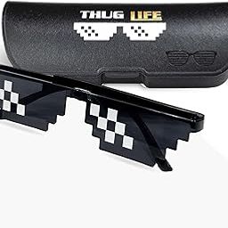 Thug Life Party Glasses, With Protection Box, Meme Gangster Gangsta Life Funny Novelty Shades, Photo Props Unisex Sunglasses-picture-46