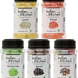 Indian Kitchen Combo of Orange, Lemon, Masala, Kaccha Aam and Mix Candy 225g (Pack of 5)-image-36