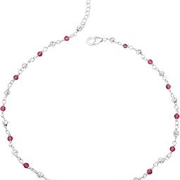 925 Sterling Silver | Pink Pearl Anklet | 925 Payal (Single Anklet) | Rakhi Rakshabandhan Gift for Sister Bhabhi Adjustable Chain Gifts for Girlfriend, Gifts for Women and Girls | 925 Hallmarked-15