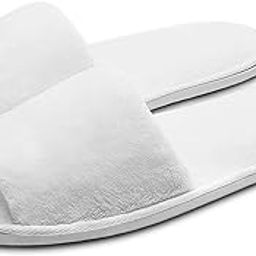 5 Pairs of Deluxe Open Toe White Slippers for Spa, Party Guest, Hotel and Travel (Large, White-5 Pairs)-image-35