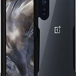 amazon basics Back Cover Case for OnePlus Nord (2020) (Shockproof | Crystal Clear | Hybrid TPU & PC | Transparent Back | Black Bumper)-48
