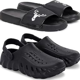 Combo Pack of 2 Slipper/Flip Flops/Slides/Clogs/Sandals with Adjustable Back Strap for Men (Singa,Cl-200)-image-74
