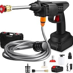 DPCR-Cordless 48V Electric Car Pressure Washer Power Washer Gun with Accessories Portable Power Cleaner Battery 12000mah Multi Cleaning Works and car Washing Gardening Fences sidie (Double Battery)-image-52