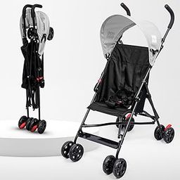 BeyBee Travel-Friendly Compact Baby Stroller Pram for Newborn Baby|with 5 Point Safety Harness, Adjustable seat Recline, with Canopy|Easy Foldable and Carry |Kids Age 0-2 Years, 15Kg Capacity (Grey)-image-48