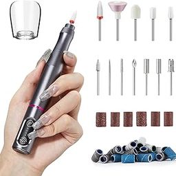 Ubervia Files & Buffers,Cordless Rechargeable Electric Nail File for Acrylic Nails, Portable Nail Drill Machine, Professional Nail Drill for Nail Grind Trim Polish, Professional Manicure Pedicure Kit-image-52