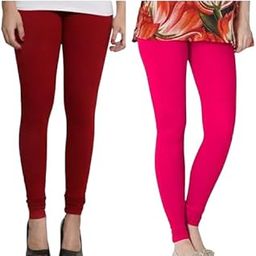 Women's Stretchable Full Length Cotton Churidar Leggings for Womens Pack of 2-image-89