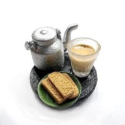 BRIKSHI Fridge Magnet Miniature Food 3D Fridge Magnet Best Souvenir Gift 100% Made in India (chai ketli Parle-g biscut)-image-6