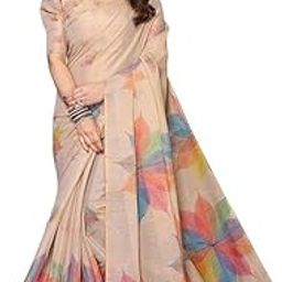 Women's Floral Digital Print Chanderi Saree with Unstitched Blouse Material-image-68