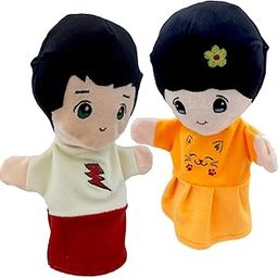 Family Hand Puppets for Kids - Educational Storytelling Interactive Plush Hand Puppet Set for Learning (10 inch) (Children Set)-image-81