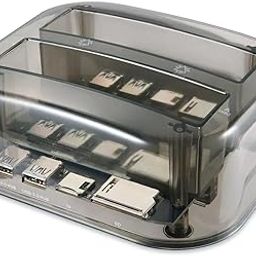 HDD SSD Docking Station Transparent Multifunction USB3.0 to SATA 2.5/3.5 Inch HDD, Dual Slots USB 3.0, Card Reader with Power Supply.-image-101