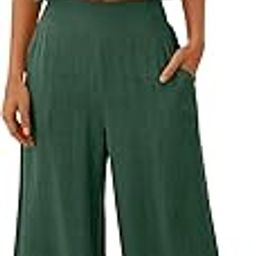 Women's Summer 2 Piece Outfits Sleeveless Tank Crop Button Back Top Cropped Wide Leg Pants Set Pockets-image-44