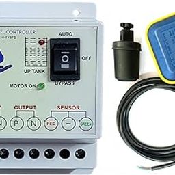 MICROTAIL Plastic Fully Automatic Water Level Controller with One Float Switch sensor, Single Phase 230V AC (White)-4