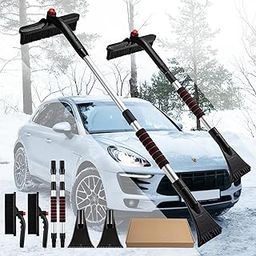 CHANGE MOORE 3-in-1 Ice Scraper and Brush for Car 2Pcs, 24-36.7'' Snow Scraper with Brush Extendable, Snow Brush and Ice Scraper with Foam Grip for SUV,Truck 360° Ratation Snow Brush Head for Car-image-85
