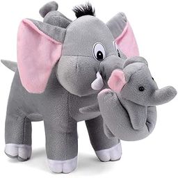 YBN Mother Elephant with Two Babies Stuffed Plush Soft Toy for Kids Baby Boys & Girls Birthday Gifts Home Decoration (Color: Grey Size: 41 cm)-picture-4