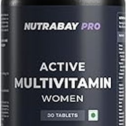 Nutrabay Pro Active Multivitamin for Women – Effective Doses of Iron, Vitamin A, B5, B6, C, D, E & K and Minerals – Immunity, Hair, Skin & Bone Support – 30 Tablets | 100% RDA Dosage | Purity Tested-image-67