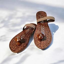 Wooden Cave® Khadau Chappal for Men | Wooden Charan Paduka for Puja, Wearable Wooden Chappal Eco-Friendly (Rosewood) (9UK, Brass-Carve)-picture-11
