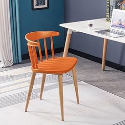 Finch Fox Scandinavian Stylish & Modern Furniture Plastic Chairs for Cafeteria Seating, Dining Chair, Side Chair, Kitchen, Restaurants, Hotels in Orange Color-image-28