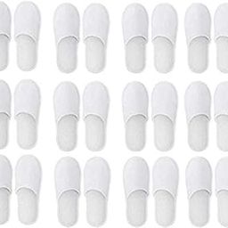 Cotton White Disposable Slippers, Closed Toe Hotel, Salons, Spa Slippers for Women and Men, Breathable Non-Slip Slippers for Hotel - 12 Pairs-picture-10