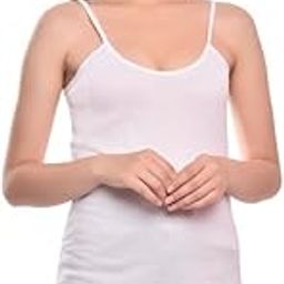 Genext Women's Spaghetti Straps Plain Cotton Camisole Slip Seamless Tank Top-image-25