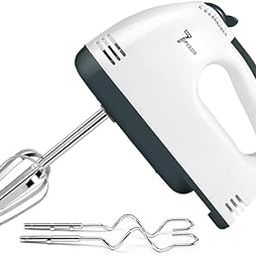 JAKE'S Electric Hand Mixer, Electric Egg Beater,7-Speed with Chrome Beaters, White and Grey,260 Watt-image-73