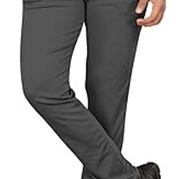 Regular Fit Ankle Length Straight Stretchable Solid Formal Pants Stylish Lycra Blend Casual for Boys & Men Trousers-picture-27