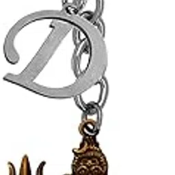 m men style Lord Shiv Shankar Mahadev Bholenath Initial Letter Alphabet -D Copper Zinc And Metal Keychain For Men And Women-picture-48