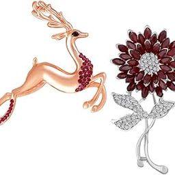 Combo of Deer-Shaped Wedding Brooch for Women (PACO1105632PR)-image-23