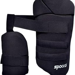 Thigh Guards, Lower Body Safety, Protection Equipment for Cricket Players, Flexible Fit, Cricket Thigh Pads for Adults, Boys and Men (Black) | TG100-image-57