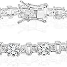 925 Sterling Silver CZ Bracelet for Women and Girls | BIS Hallmarked Cubic Zirconia Tennis Bracelet | Elegant and Quirky Tennis Bracelet Jewelry Gift for Wedding Birthday-16