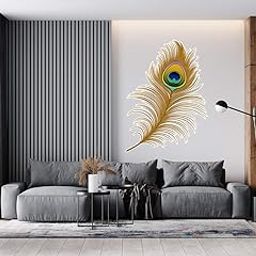 British Terminal® Peacock Feather Self Adhesive Decorative Wall Sticker || (60cm X 90cm) btcut5014-3-image-99