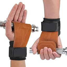 RACE FITNESS Weight Lifting Hook Straps - Leather Lifting Straps Reduce Cellulose | Weightlifting for Deadlift and Powerlifting, Neoprene Padded Gym Lifting Straps for Women Men (Leather)-image-54