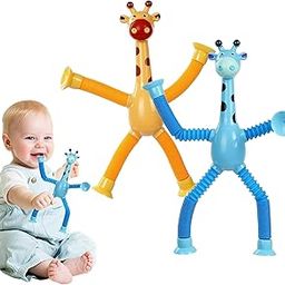Kidology Telescopic Suction Cup Giraffe Toy, LED Telescopic Pipe with Suction Cup, Shape-Changing Stretch Tube, Parent-Child Interactive Toy Random Colors (Giraffe Figure Set of 2)-image-96