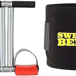 Vencho Perfect 4 in 1 Ab Tummy Trimmer with Sweat Belt Combo Weight Loss Women & Men Trimmer-Abs Exerciser-Body Toner Sweat Belt Free Size-picture-8