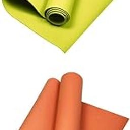 Enakshi (LABEL) Creations 2X Non-Slip Yoga Pilates Mat Fitness Exercise Gym Cushion Pad Yellow Orange-picture-15