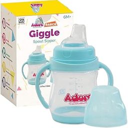 Adore Giggle Spout Sippy Cup with Soft Spout and Leak-Proof Design,150 ml (Blue)-image-29