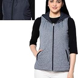 Women's Reversible Sleeveless Jacket With Hood-0