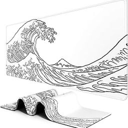OUTFITQUE -Printed Gaming Mousepad – Premium Stitched Edges, Smooth Surface,Size 11x23 inches, Non-Slip Rubber Base – Ideal for Office & Gaming Setup (Art Kanagawa Surfing)-image-5
